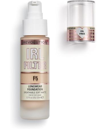 Makeup Revolution IRL Filter Longwear Foundation F5 Fair To Light Skin Tones 23ml - Matte Finish, 16 Hour Wear (Pack of 1) - Buy Online on GoSupps.com