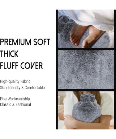 Buy 2 Liter Hot Water Bottle with Cover | PVC Warm Bottle for Pain Relief | Classic Dark Gray | Ideal for Neck Shoulders Cramps & Cold Therapy - Buy Online on GoSupps.com