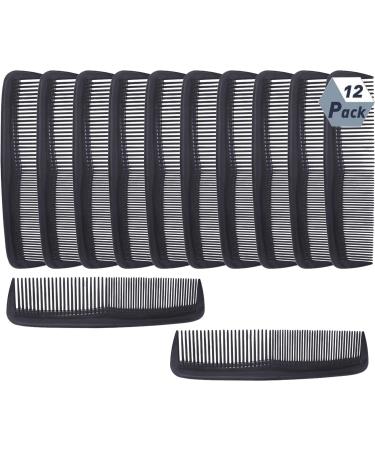 12 PCS Hair Combs Set Colorful Plastic Pocket Combs Pearlescent Effect Fine Dressing Styling Combs Fine and Wide Tooth Cutting Combs for Women and Men Salon and Hotel Hair Care Tool-Black - Buy Online on GoSupps.com