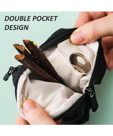 KVBUCC 1pcs Dog Treat Bags With Built-In Poop Bag Dispenser Dog Training Treat Bags Dog Treat Bag Small Bag For Walking Dog Outdoor Training (Black) - Buy Online on GoSupps.com