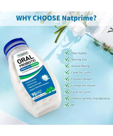 Oral Health Probiotics for Mouth Bad Breath - 8 Billion CFU 6 Strains with Prebiotics Dental Probiotics for Teeth and Gums 180 Mouth Probiotic Lozenges for Adults (Mint 2Pack) 90 Count (Pack of 2) - Buy Online on GoSupps.com