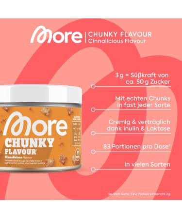 Buy More Chunky Flavour Vegan Cinnalicious Powder | Low Sugar Low Calorie 250g | Quality Inulin & Lactase | Made in Germany - International Shipping Available - Buy Online on GoSupps.com