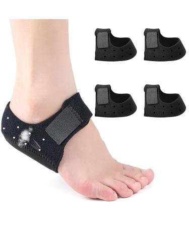 Pinkiou Heel Protectors 4PCS Heel Cups for Plantar Fasciitis Thickened Gel Heel Cushion Pads Foot Heel Pain Relief Adjustable Heel Cups for Blister Prevention - Black (W: 6-11 & M: 6-10) Black L-4PCS