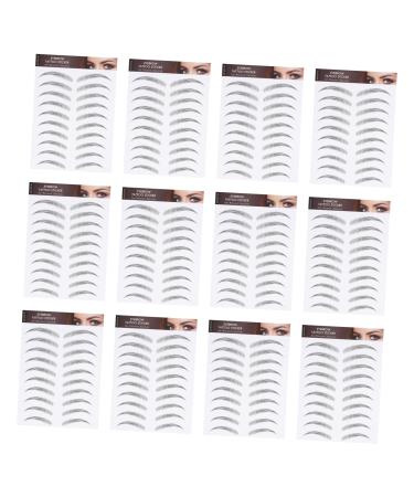 Balacoo 12 Sheets Waterproof Eyebrow Stickers Black Stickers Fake Eyebrows Imitation Eyebrow Sticker Man