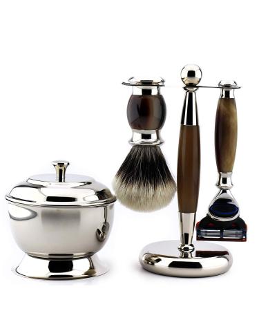 Luxurious shaving set with 5 edges and shaving bush.