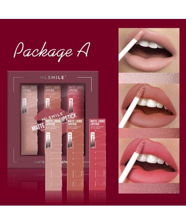 Liquid Matte Lipstick Set - Long Lasting Waterproof Non-Stick for Women | 1 Fl Oz | Choose Color #1 #2 or #3 - Buy Online on GoSupps.com