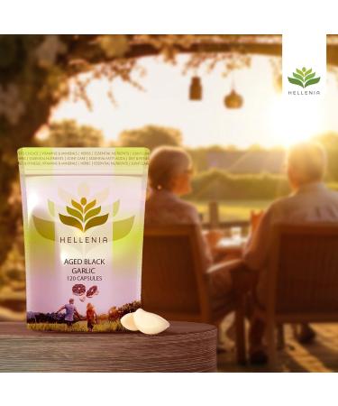 Hellenia Aged Garlic 12,000mg Capsules - Antioxidant & Cholesterol Support - Vegan & Gluten Free - 120ct - Buy Online on GoSupps.com