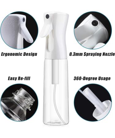 2 Pack Clear Hair Spray Bottles - Fine Mist Continuous Spray for Hairstyling, Cleaning, Plants, and Skin Care - 5.4oz and 10oz - Buy Online on GoSupps.com