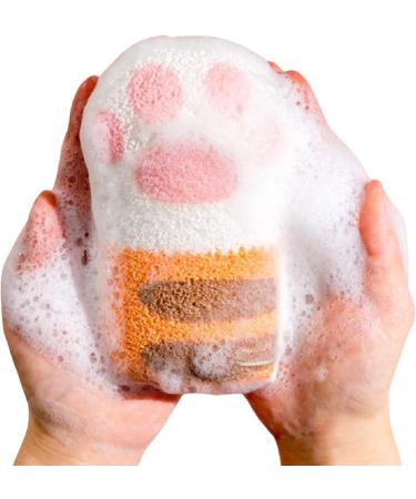 Cute Cat Claw Shape Bath Sponge for Women & Teenagers - Body Scrubber for Shower Wash Cleaning - Buy Online on GoSupps.com