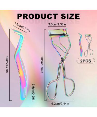 Lash Curler Tweezers Set 2 in 1 Stainless Steel Eyelash Tweezers with Eyelashes Curler Eyelash Applicator Tool for Women Girls Makeup Beginner & Makeup Artist (Colorful) - Buy Online on GoSupps.com