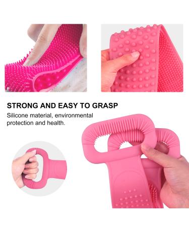 Silicone Back Cleaning Brush | Soft Massage & Exfoliating Brush for Shower | Shower Gel Body Brush - Pink (30 inch) - Buy Online on GoSupps.com