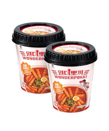 MIMI Tteokbokki Authentic Korean Spicy with Sweet Flavor Rice Cake Instant . 120g (4.23oz), Pack of 2, One Serving Per Container. Perfect Snack That Can be Ready in just 2 Minutes 2PACK 8.46