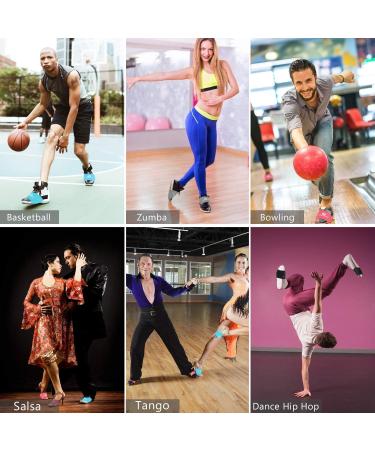 Dance Shoe Socks for Smooth Floors - 4 Pairs for Sneakers, Smooth Pivots, Turns, Knee Protection - Black - Buy Online on GoSupps.com