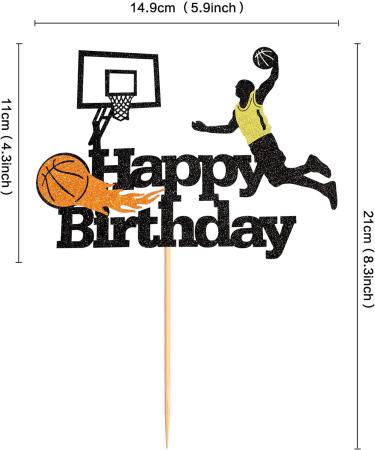 Basketball Cake Attachment - Happy Birthday Shield & Player Decorations for Sports-Themed Parties - Buy Online on GoSupps.com