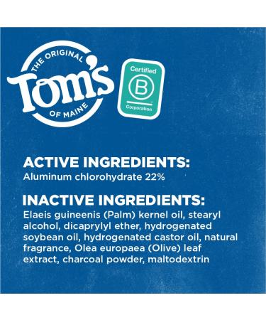 Tom's of Maine Natural Charcoal Antiperspirant Deodorant for Men - 3-Pack | Fresh 2.8 oz - Buy Online on GoSupps.com