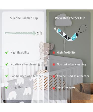 Silicone Pacifier Clips for Boys and Girls - 4Pcs One Piece Beads Pacifier Holder | Newborn Essentials | Food Grade Binky Clip | Fits All Pacifiers and Teething Toys - 4 Colors - Buy Online on GoSupps.com