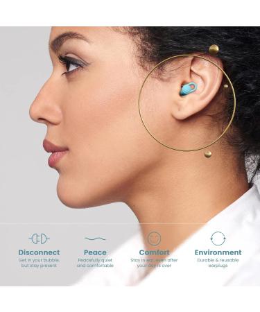 Silicone Sleep Ear Plugs - Reusable & Comfortable 16 Ear Tips for Noise Cancelling, Sensitivity, & Flights - 33dB Noise Reduction - Light Blue - Buy Online on GoSupps.com