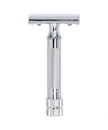Merkur razor plane 34c |Compact handle gloss chrome |Three -part razor with a straight cut |Closed comb |Ideal for wet shaving |Zinc die casting |Brass handle |Made in Germany - Buy Online on GoSupps.com