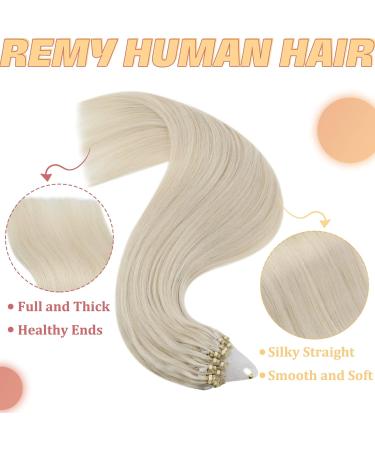 Youngsee Microring Extensions - Real Hair Blond 60cm Micro Ring Loop Extensions - 1g 50g #60A for Ultimate Volume - Buy Online on GoSupps.com