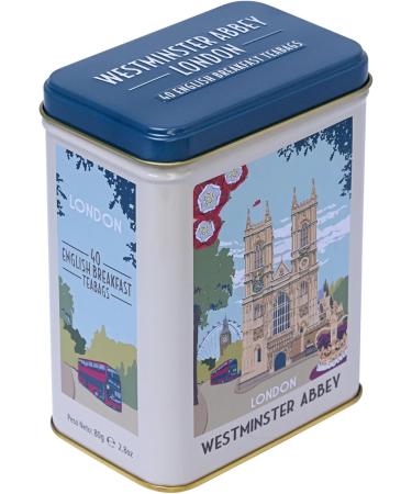 New English Teas Westminster Abbey London Souvenir Tea Caddy with 40 English Breakfast Teabags - Buy Online on GoSupps.com