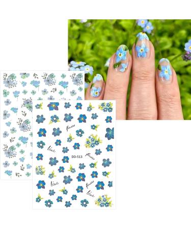 JMEOWIO 9 Sheets Spring Flower Nail Art Stickers Decals Self-Adhesive Leaves Nail Supplies Nail Art Design Decoration Accessories - Buy Online on GoSupps.com