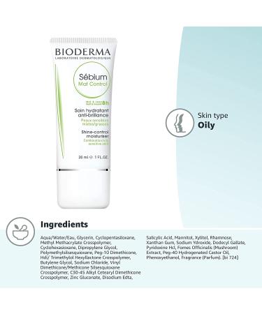 Bioderma Sebium Shine-Control Moisturiser 1 fl oz - Oily Skin Hydration - Buy Online on GoSupps.com