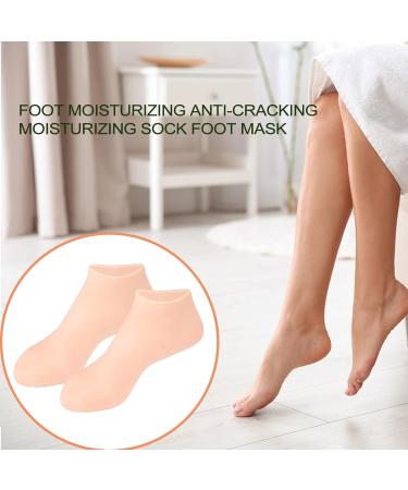 Silicone Moisturizing Socks for Cracked Feet | Slip-Resistant Elastic Foot Care | 2 Pairs Winter Spa Gel Socks for Women - Buy Online on GoSupps.com