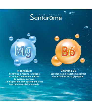 Santarome - Extra Strong Marine Magnesium - 360 mg per dose + 2 mg of Vitamin B6 - Fatigue & Nervousness - 45 Tablets - France - Buy Online on GoSupps.com