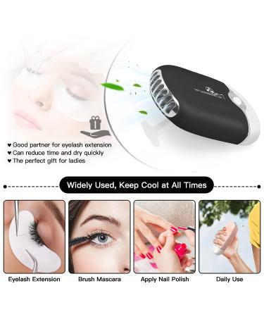 Buqikma Eyelash Fan Mini - Portable Rechargeable Lash Dryer with 3 Speeds - Pink - Buy Online on GoSupps.com