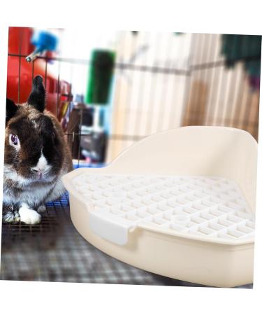 GANAZONO Rabbit Triangle Toilet Pet Litter Basin Pet Cage Guinea Pig Enclosure Pet Potty Abs White 25.00X19.00X10.00CM White - Buy Online on GoSupps.com