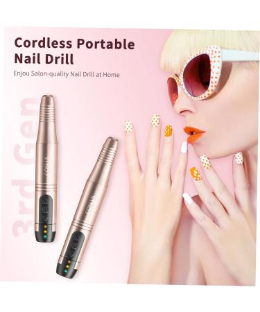 Beaupretty Golden Nail Polisher Nail File Nail Kits Nail Art Kit Nail Drill Manicure Kit for Women Nail Tools for Manicure Nail Shaper Aluminum Alloy Electric Miss Plastic - Buy Online on GoSupps.com