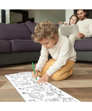 2PCS Children's Drawing Roll Paper with 12 Colored Pencils - Cute Princess and Dinosaur Paradise Theme - Ideal for Kids Coloring and Creative Art Projects - Buy Online on GoSupps.com