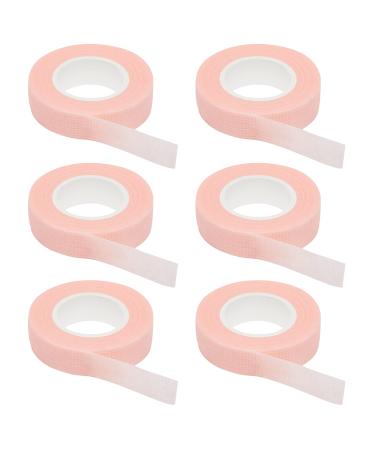 6 Rolls Eyelashes Tape Adhesive Fabric Tape for Eyelashes Extension Fabric Supply Breathable Tape Under Eye Individual Eye Lashes Tools(Pink)