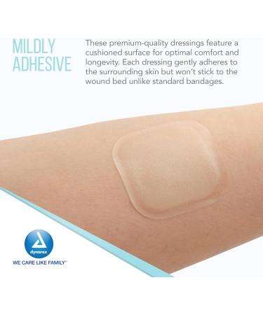 Dynarex DynaDerm Hydrocolloid Dressings 2x2 Inch - Sterile Moist Bandages for All Wounds - Latex-Free, 20 Pack - Buy Online on GoSupps.com