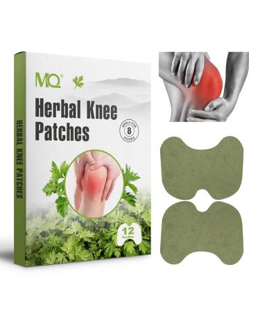 MQ Pain Relief Patch,Hot Moxibustion Knee Pain Relief Patches, Arthritis Pain Relief Wormwood Sticker Self Heating Warming meridians Patches Plaster,Knee Discomfort Relief Plaster (12 Count) 12 Patch(knee)