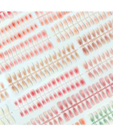 FEIlei 30Pcs Long Press on Nails Coffin French Fake Nails Tip Gradient Acrylic Nails Glossy False Nails for Women Girls - Buy Online on GoSupps.com