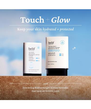 belif Aqua Bomb SPF 45 Hydrating Niacinamide Sunscreen (1.69 fl. oz) - The True Cream PA++++ Daily Broad Spectrum No White Cast Weightless & Invisible Non-Greasy Korean Skincare | Hydrating Niacinamide The True Cream  - Buy Online on GoSupps.com