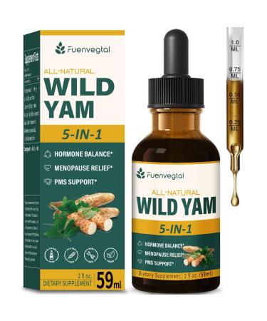 Wild Yam Root Extract Drops for Hormone Harmony Women's Supplement with Fenugreek & Motherwort Herb for Menopause Relief & PMS Support. Fenogreco y ame Salvaje para la Menopausia. 2oz