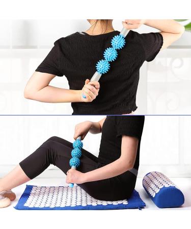 Acupress Toweratte & Pillow Set | Spike Yoga Mat for Massage & Muscle Relaxation | Acupuncture Wellness Tension Relief & Sport Recovery | Includes Carrying Bag - Blue - Buy Online on GoSupps.com