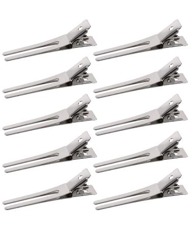 50 pieces 1.8 inch hairstyle double tine pin curl setting section hair clip metal alligator clips silver hairpins for hair extensions - Buy Online on GoSupps.com