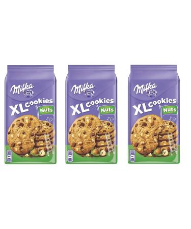 Mondelez International Milka Kekse Pack of 3 XL biscuits with chocolate and hazelnut drops 184 g