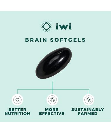 iwi Brain Booster: Mental Sharpness & Cognitive Wellness | Vegan Algae Omega 3 + PS, Green Coffee Extract, EPA, DHA & Vitamin B6 | 30 Day Supply - 60 Count - Buy Online on GoSupps.com