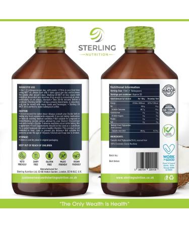 Premium 99.7% Pure C8 MCT Oil - Boost Ketones 3X - Keto & Bulletproof Coffee - Vegan - 500ml - Buy Online on GoSupps.com