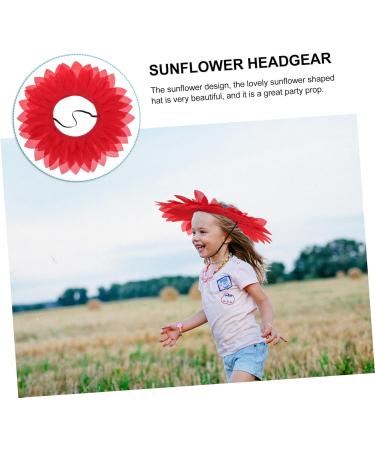 SAFIGLE decor hats silk cloth funny sunflower headpiece sunflower headband sunflower head hoop party Red 42X16X1CM - Buy Online on GoSupps.com