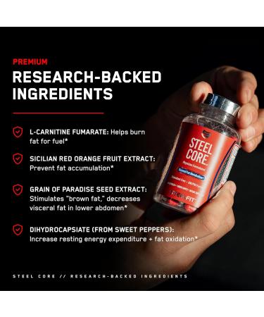 SteelFit Steel Core | Stimulant-Free Fat Burner | Boost Metabolism & Target Belly Fat | 90 Count - Weight Loss Supplement - Buy Online on GoSupps.com