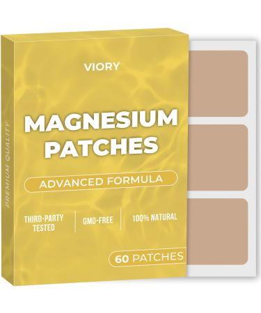 Magnesium Patches (Pack of 60) - 100% Natural Patch for Women and Men - with Calcium - Muscle and Bone Support Calming - Enhanced Formula