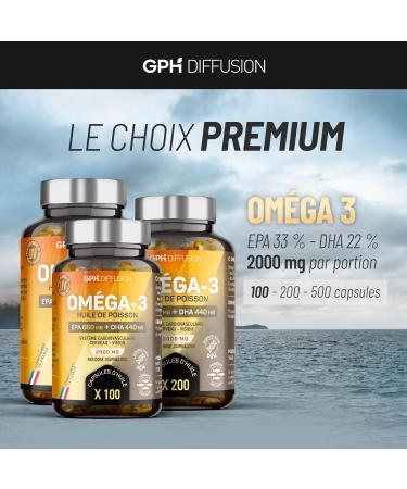 Omega 3 Wild Fish Oil - 33% EPA / 22% DHA - 100 Capsules - GPH Diffusion - Buy Online on GoSupps.com