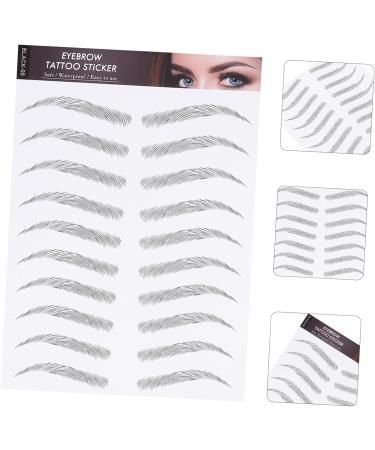 FRCOLOR Artificial Eyebrows 12 Sheets Waterproof Eyebrow Stickers Water Proof Stickers Black Eyebrow Tattoos Artificial Eyebrow - Buy Online on GoSupps.com