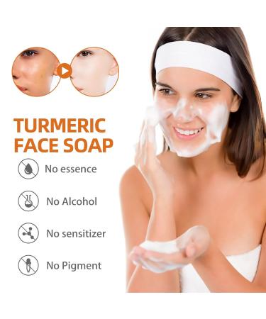Turmeric Soap for Dark Spots | Organic Face & Body Bar | Acne Reducing Deep Cleansing | All Skin Types | Natural Skincare for Men & Women - Buy Online on GoSupps.com
