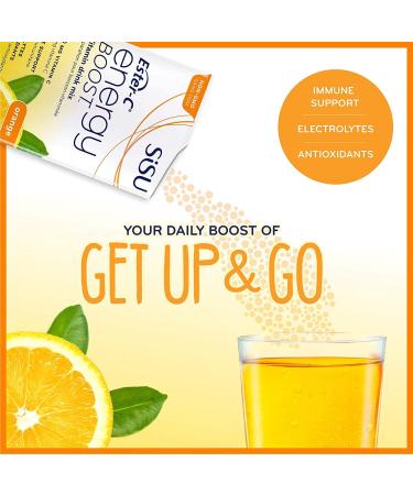 Sisu Energy Boost with Ester-C Orange 24-hour Immune Support Vitamin C Drink Mix with Energizing B Vitamins & Electrolytes 30 Individual Packets Vegan Non-GMO Gluten Dairy Free - Buy Online on GoSupps.com